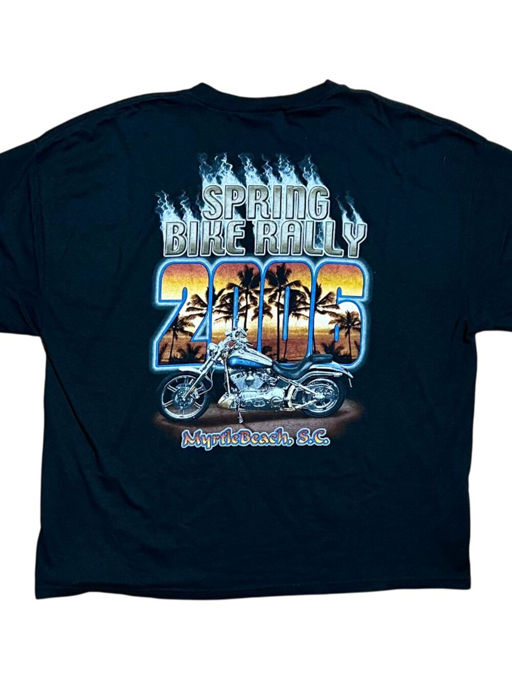 Spring Bike Rally 2006 Mrytle Beach Vintage Black Graphic T-Shirt, Men's 2XL